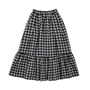 TAMBERE - VICHY PRINT LONG SKIRT - 100%COTTON - BLACK/WHITE - 4T - LIKE NEW